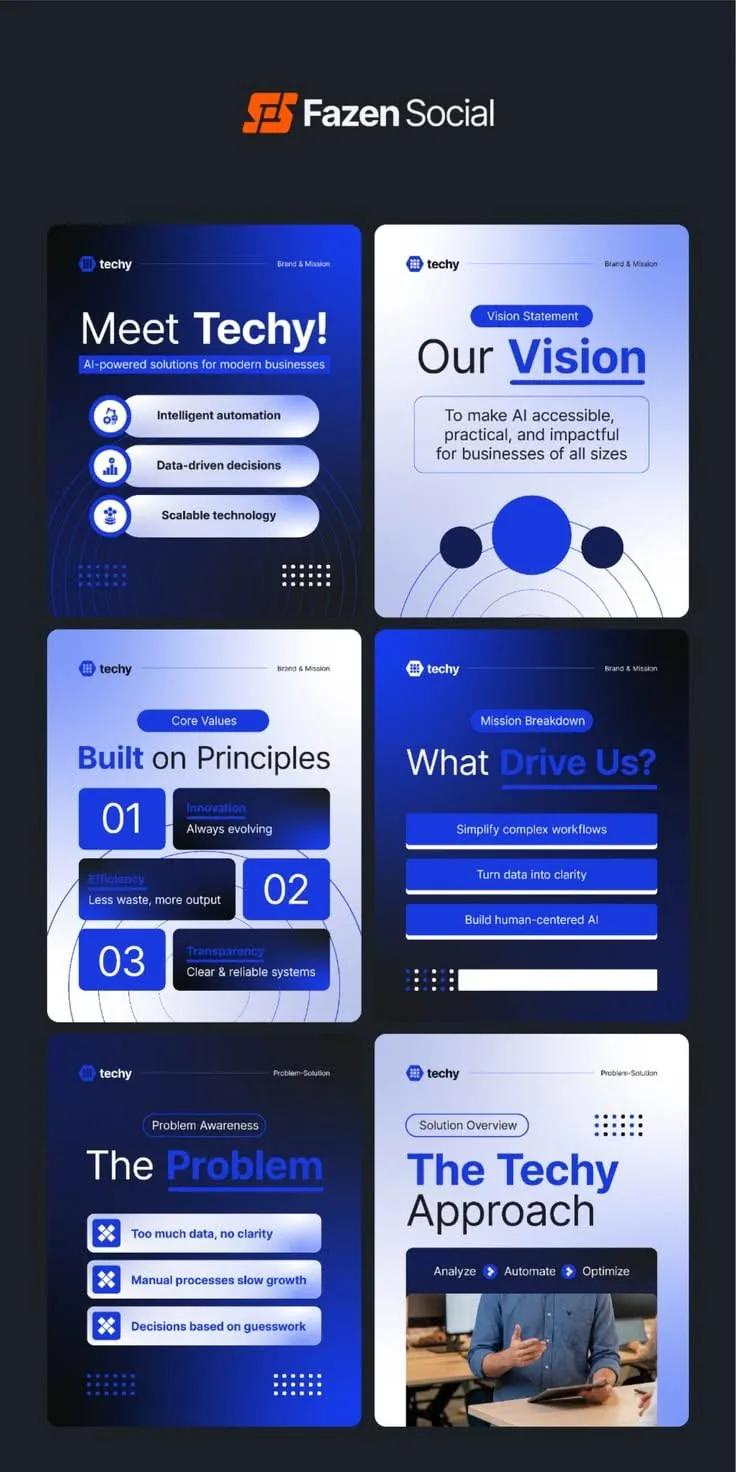 Social-First example showing a website or presentation visual