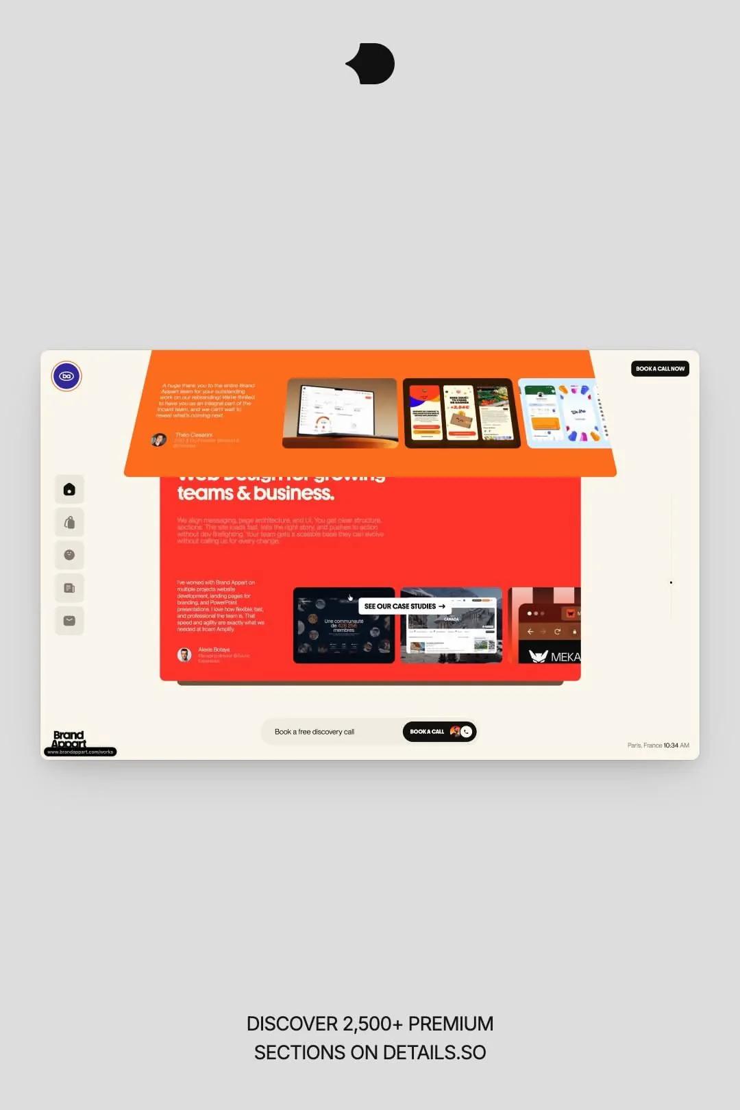 Startup SaaS example showing a product advertisement