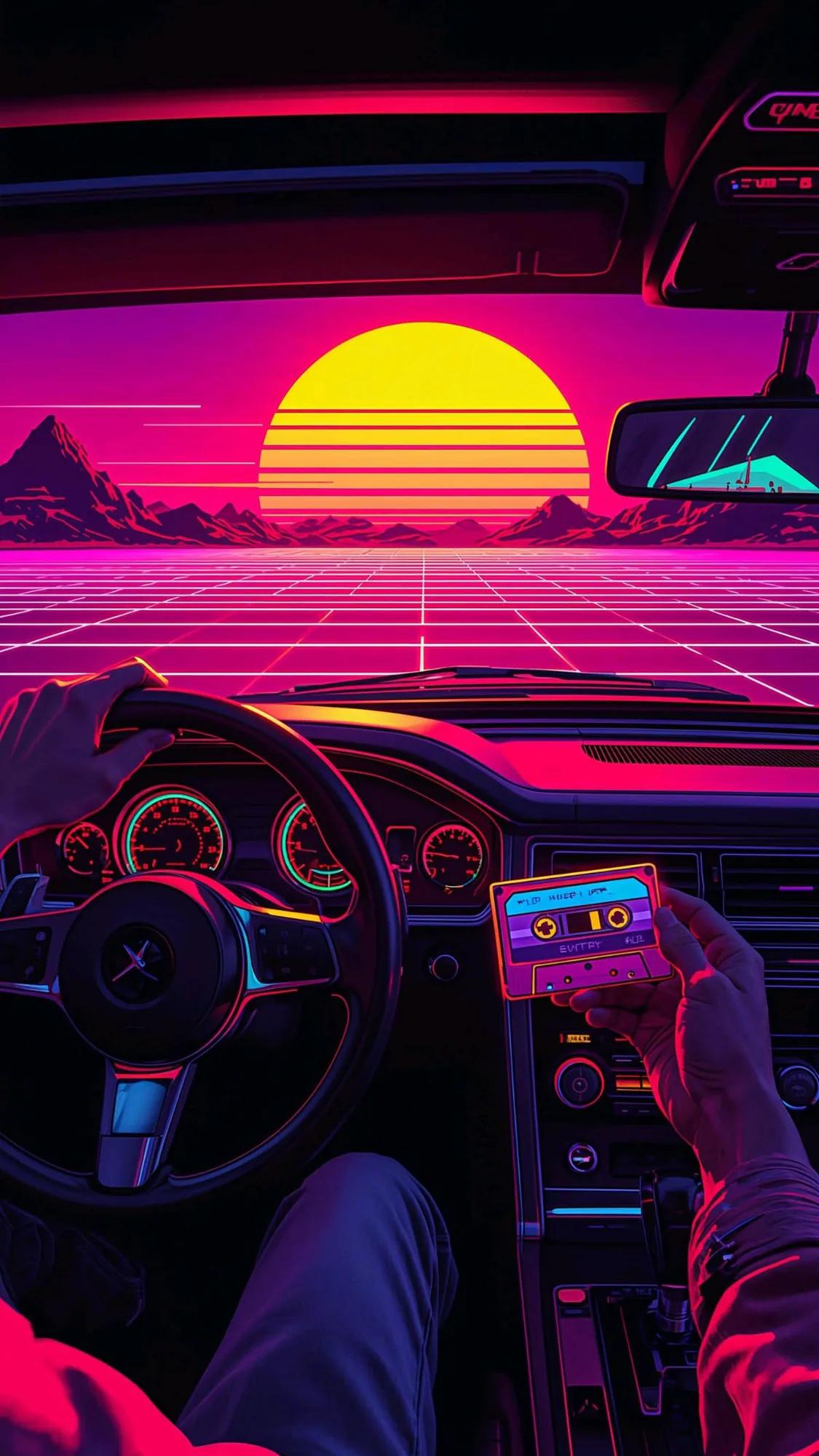 Synthwave example showing a brand campaign