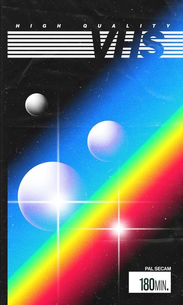 Synthwave example showing a website or presentation visual