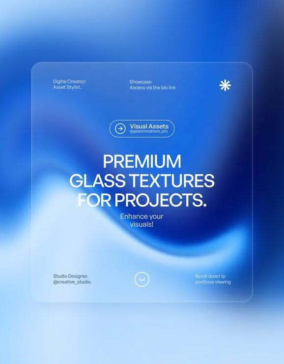 Translucent Glass example showing a website or presentation visual