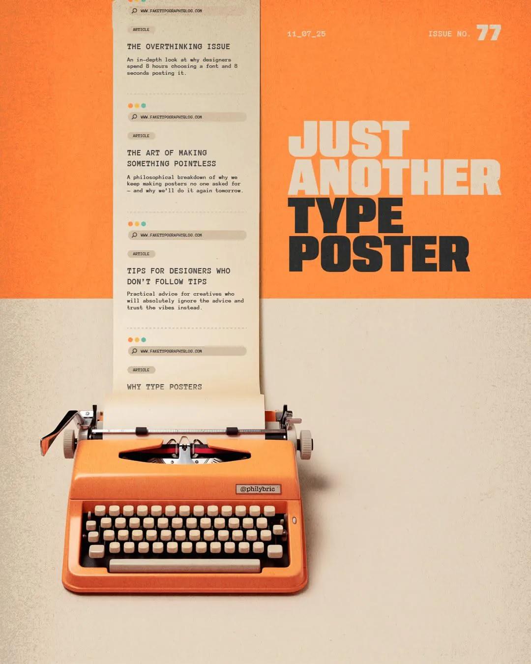 Typographic Poster example showing a editorial composition