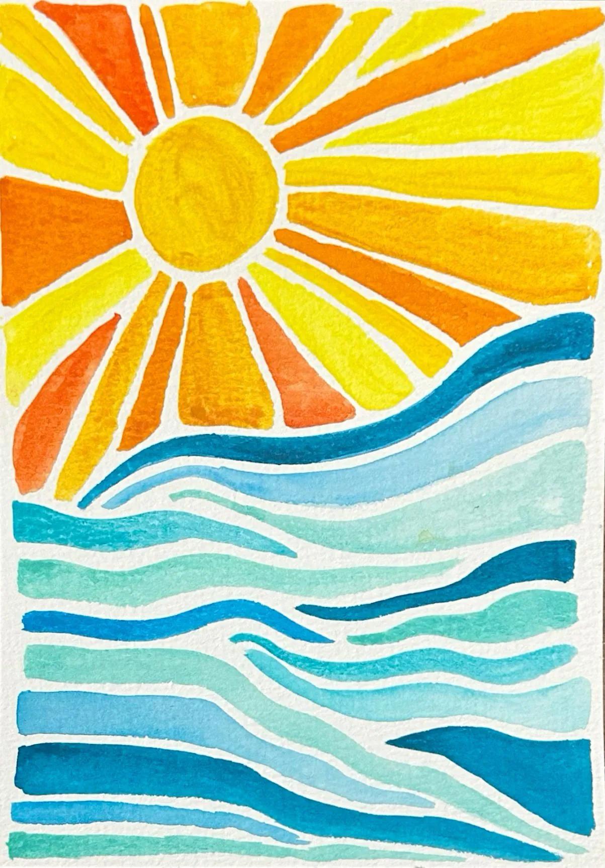 Watercolor example showing a social media creative