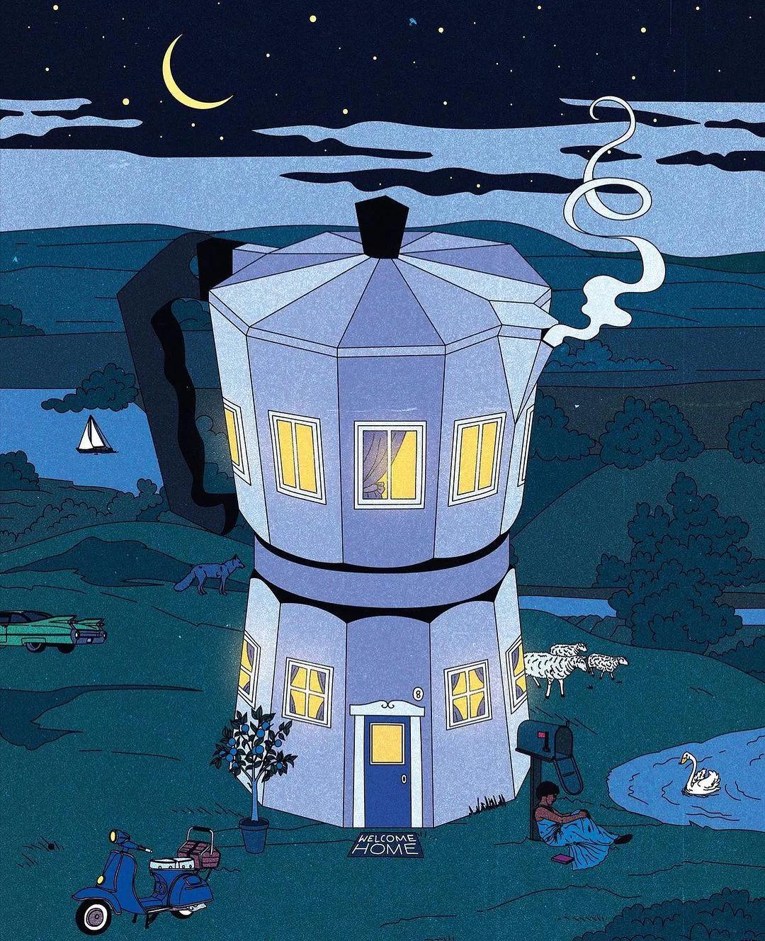 Whimsical example showing a website or presentation visual