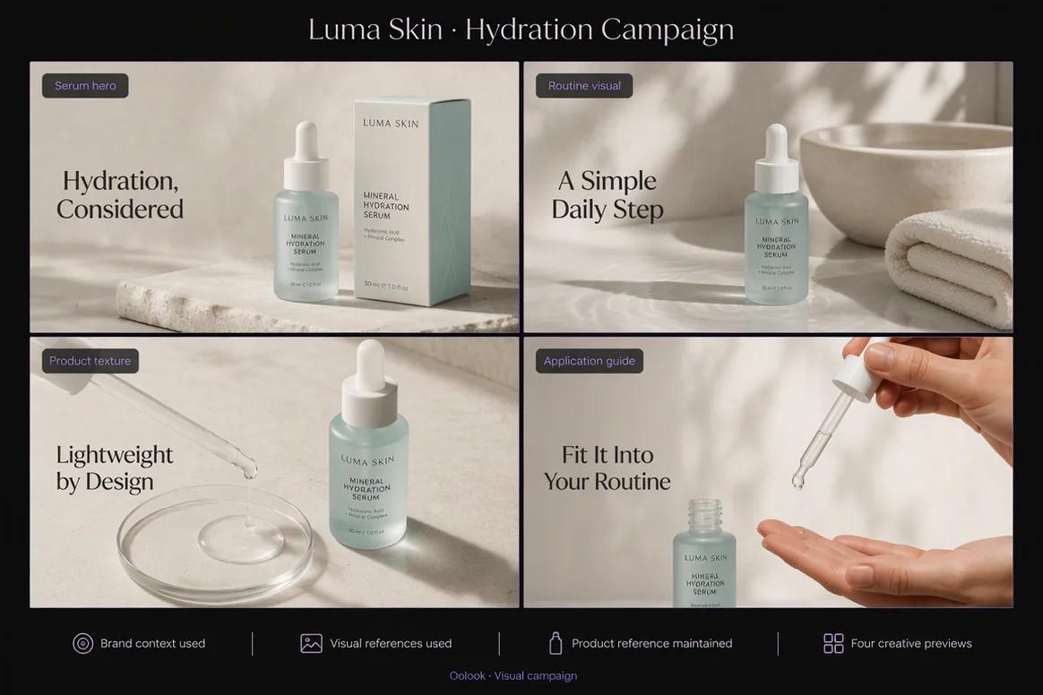 Oolook displaying a coordinated brand-consistent visual campaign