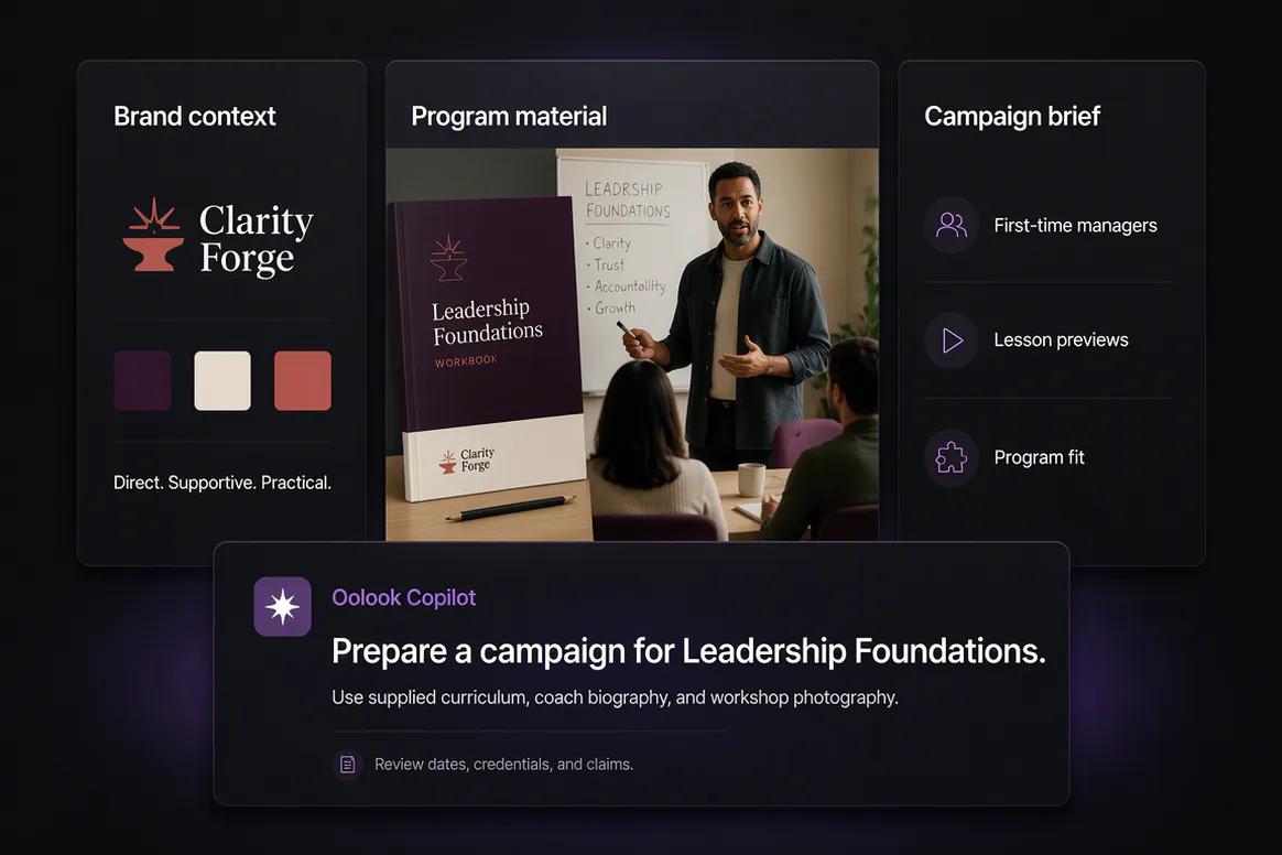 Coaching program campaign prepared from approved course information
