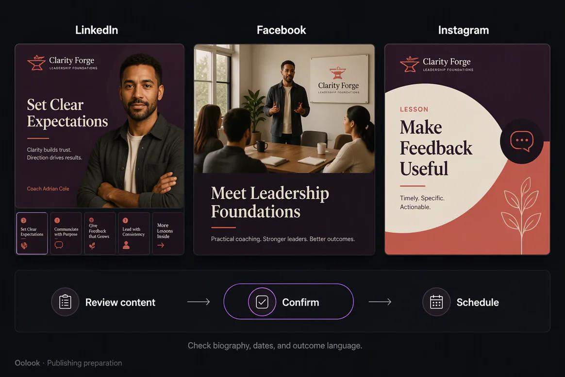 Coaching campaign adapted for social publishing and SEO
