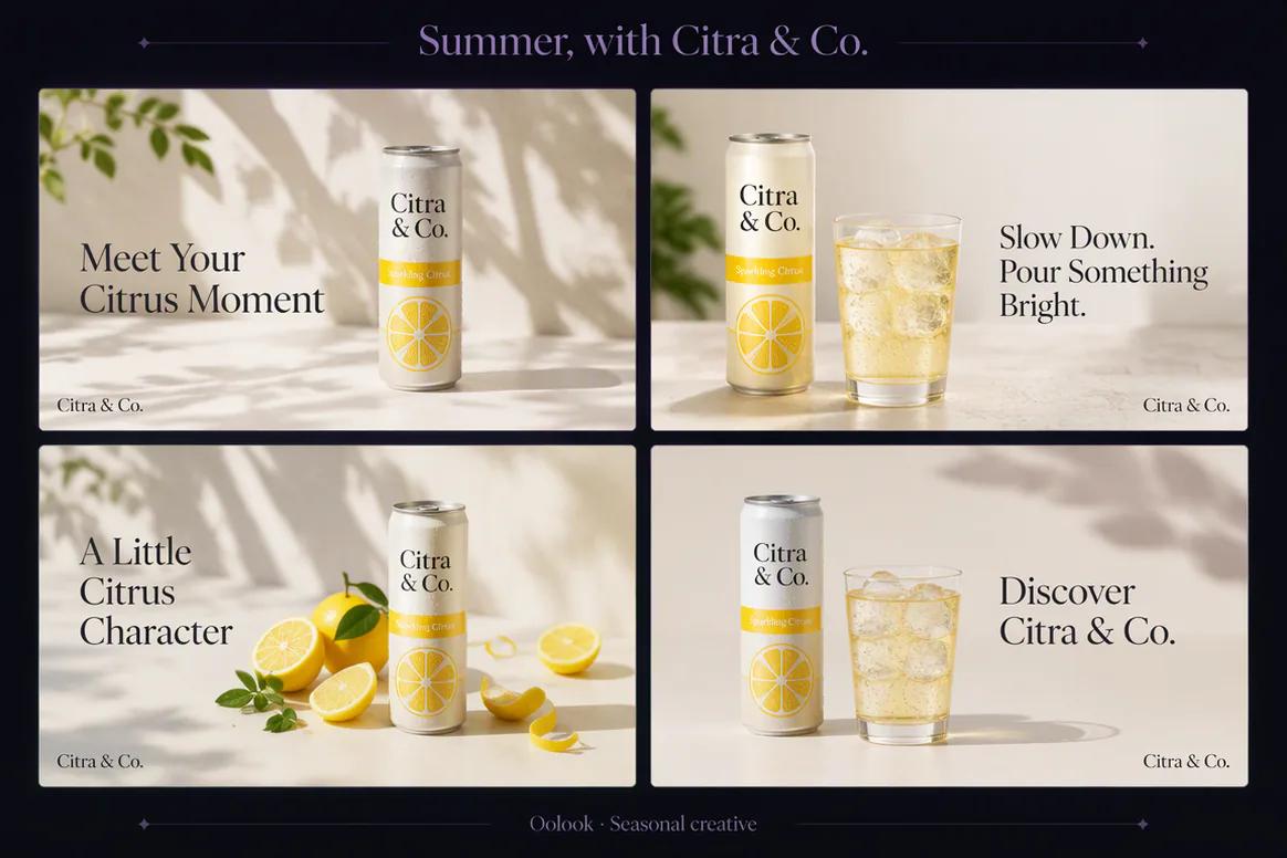 Oolook displaying a coordinated seasonal beverage campaign