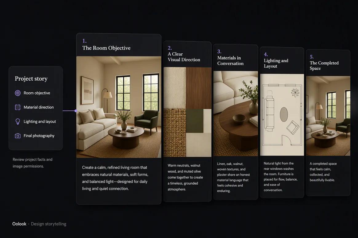 Interior design material and decision education prepared for review