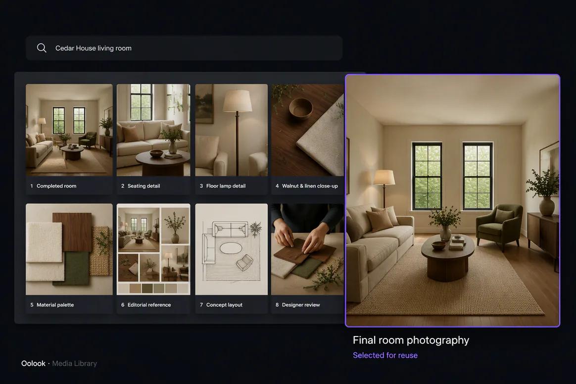 Interior design moodboard transformed into campaign content