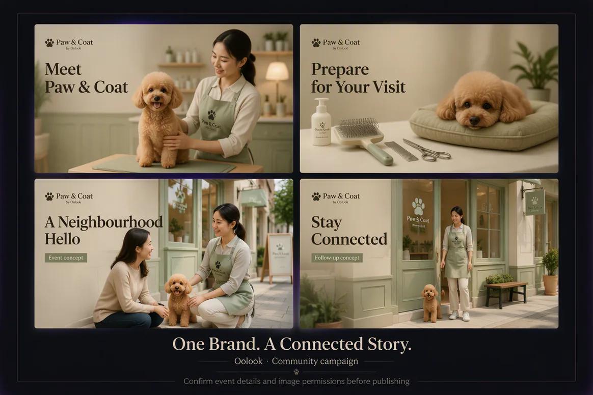 Oolook displaying a coordinated community pet campaign