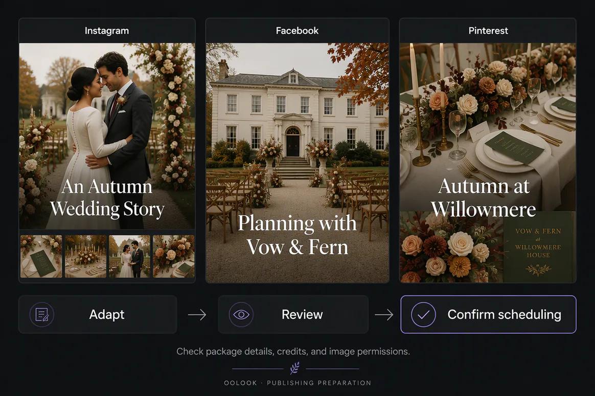 Wedding campaign adapted for social publishing and SEO content