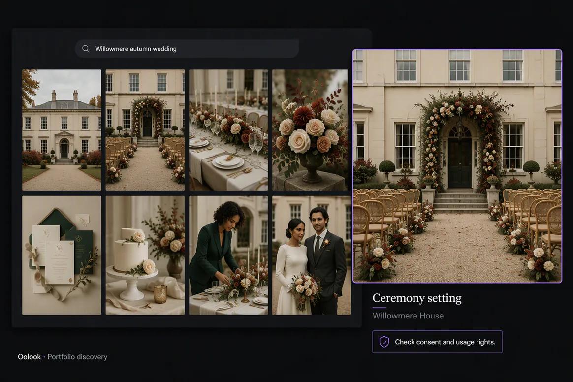 Approved wedding portfolio photography organized for marketing