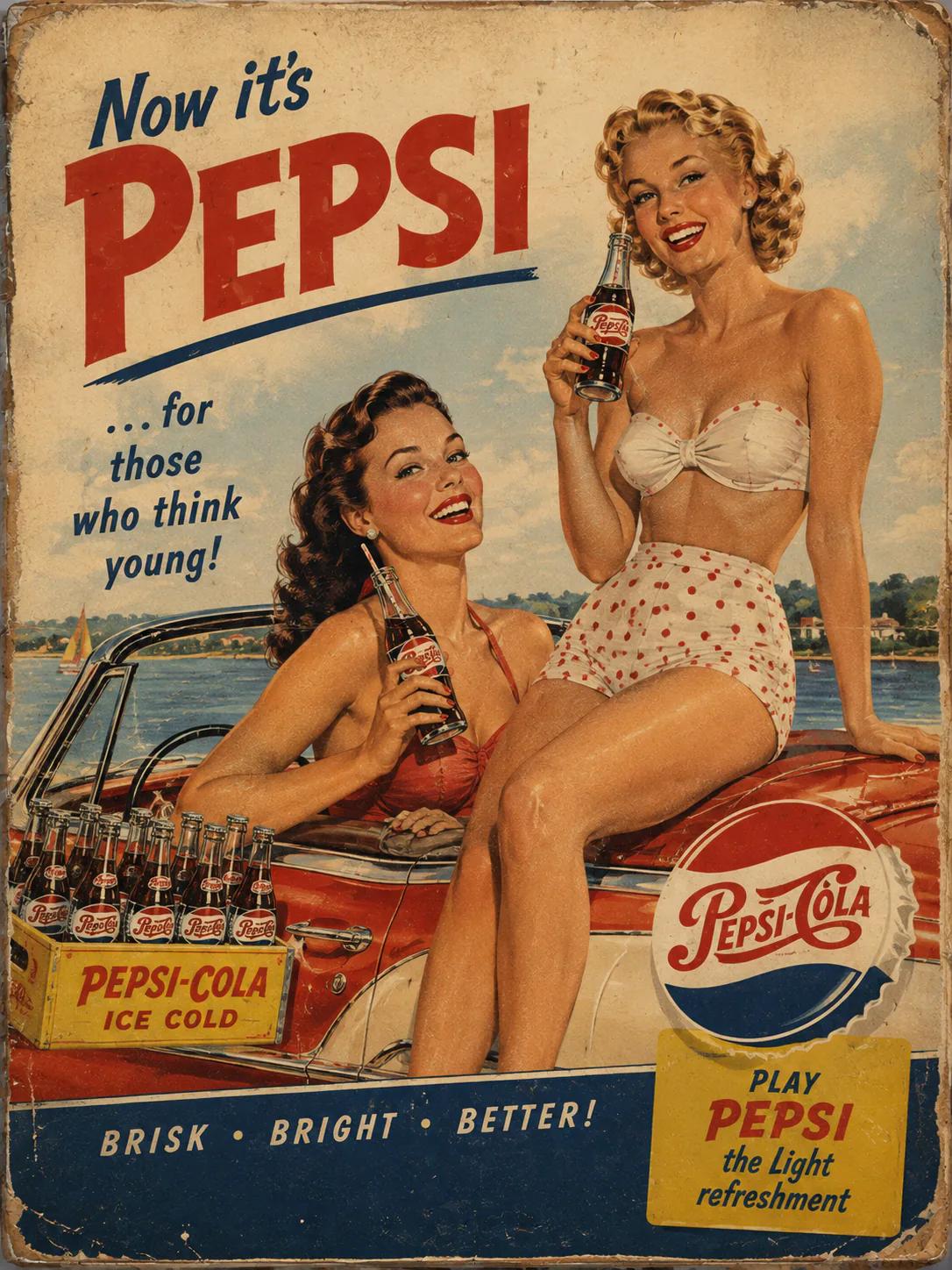 1950s Advertising example showing a editorial composition