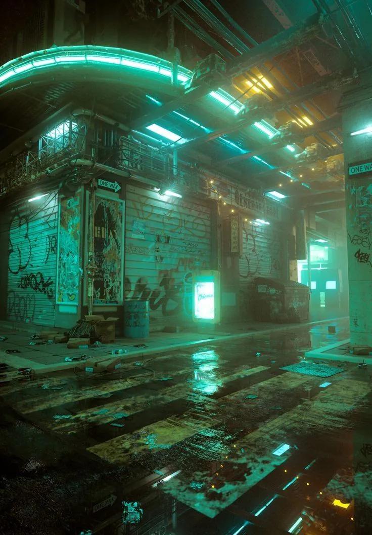 Cyberpunk example showing a product advertisement