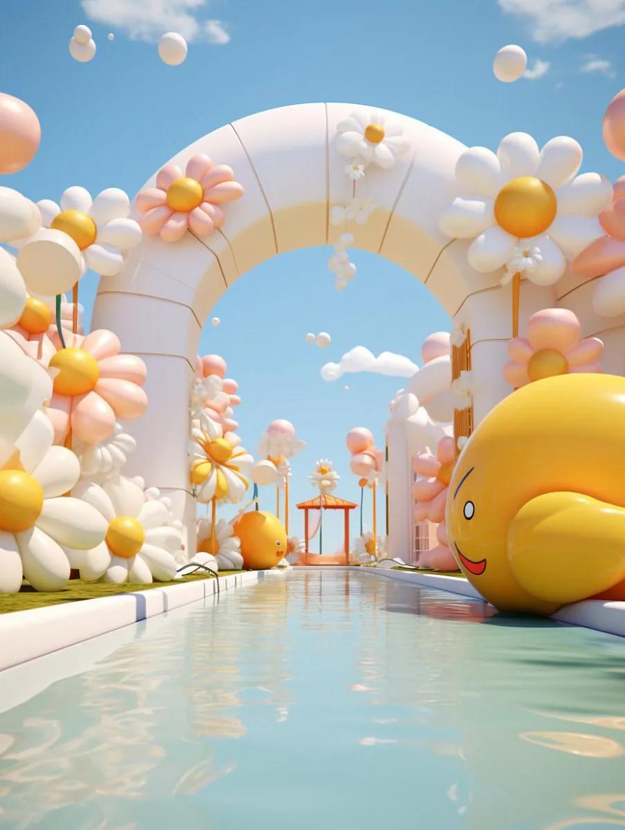 Inflatable 3D example showing a product advertisement