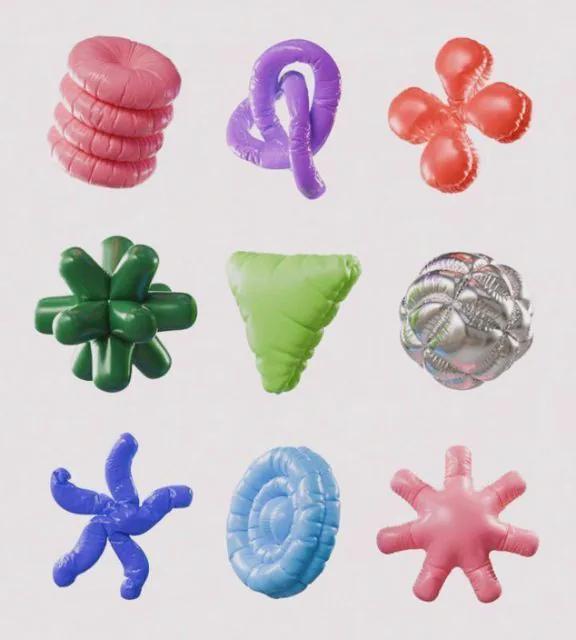 Inflatable 3D example showing a editorial composition