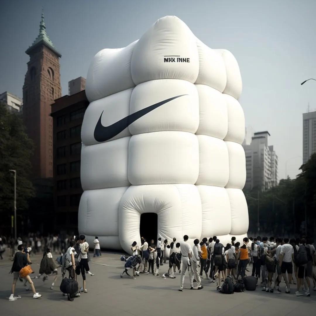 Inflatable 3D example showing a website or presentation visual