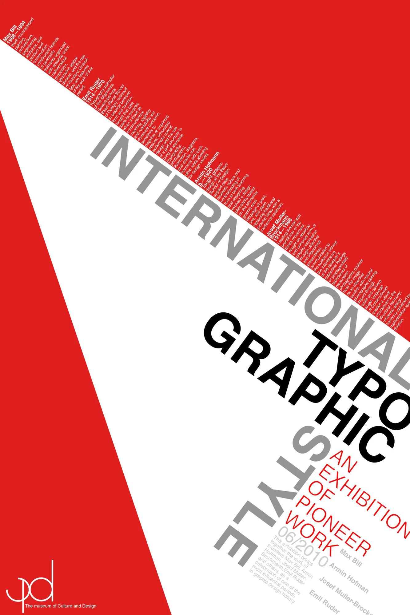 International Typographic Style example showing a product advertisement