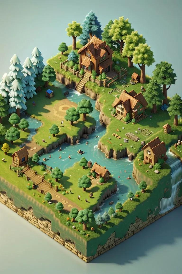 Isometric 3D example showing a people or portrait