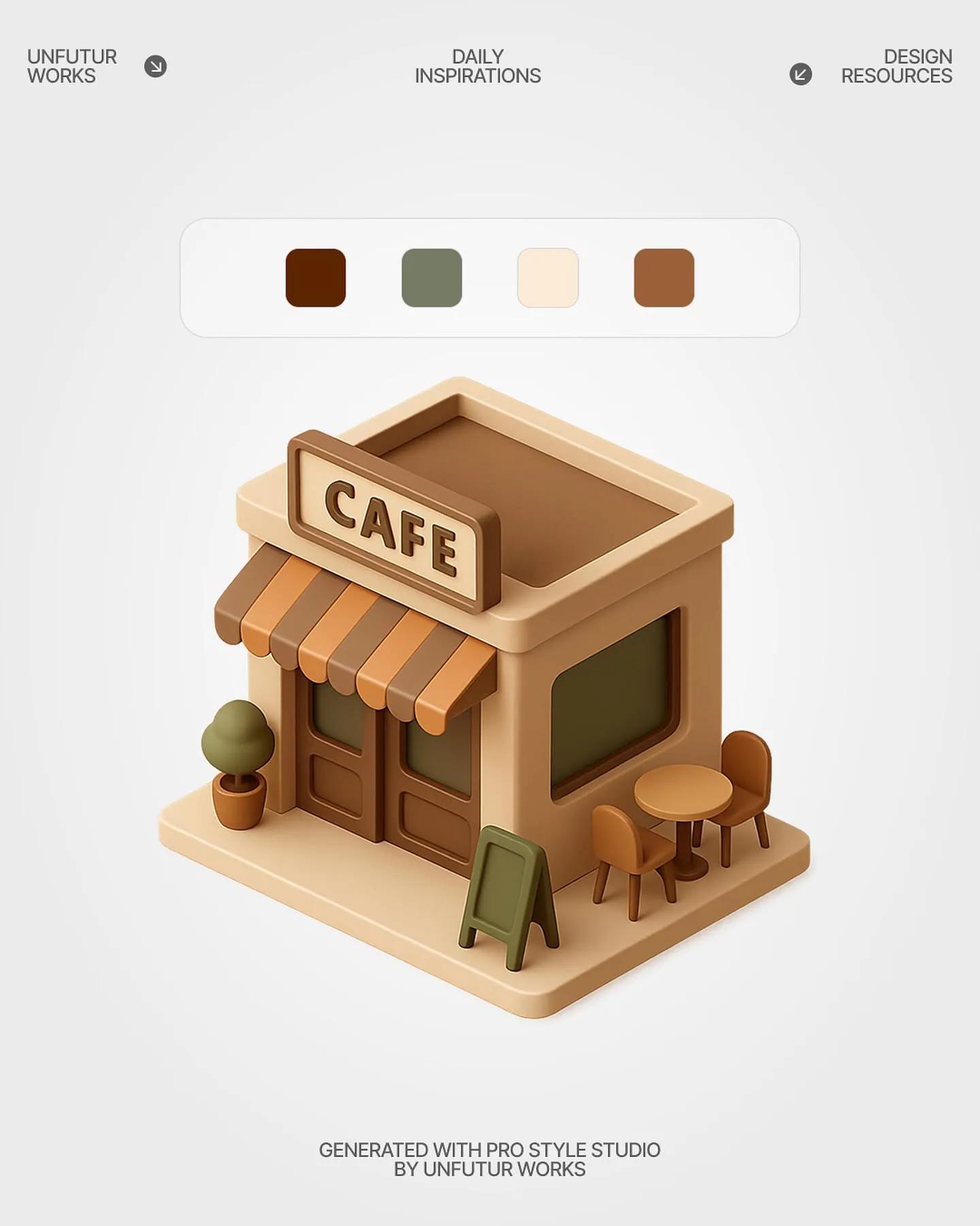 Isometric 3D example showing a social media creative