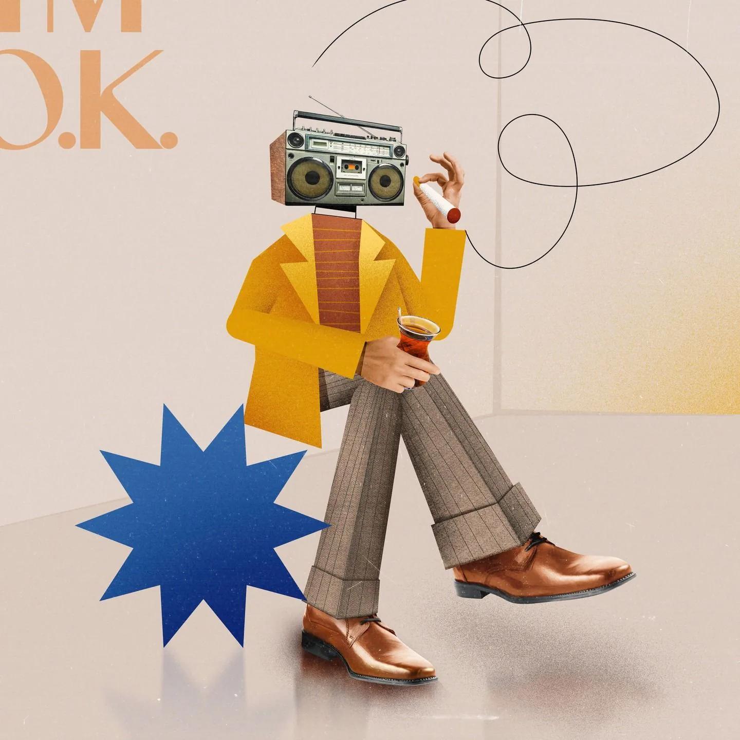 Mixed-Media Collage example showing a product advertisement