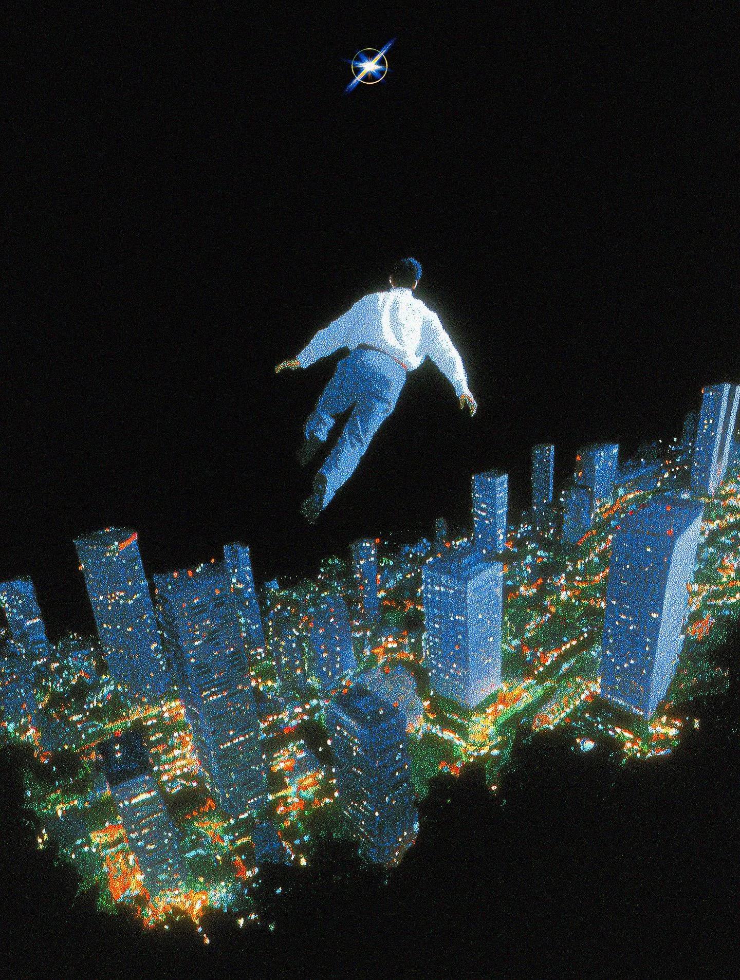 Surrealism example showing a website or presentation visual